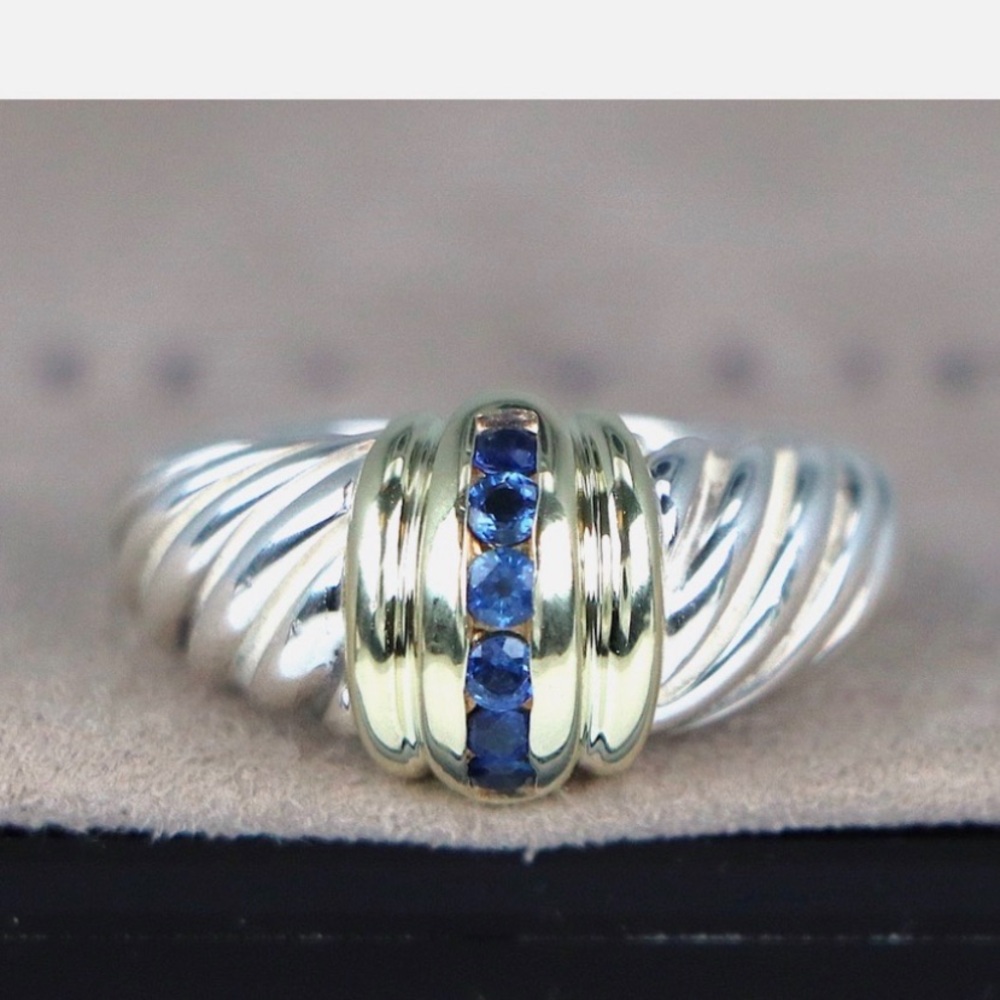 David Yurman Sapphire Cable Dome Ring - Picture 12 of 12